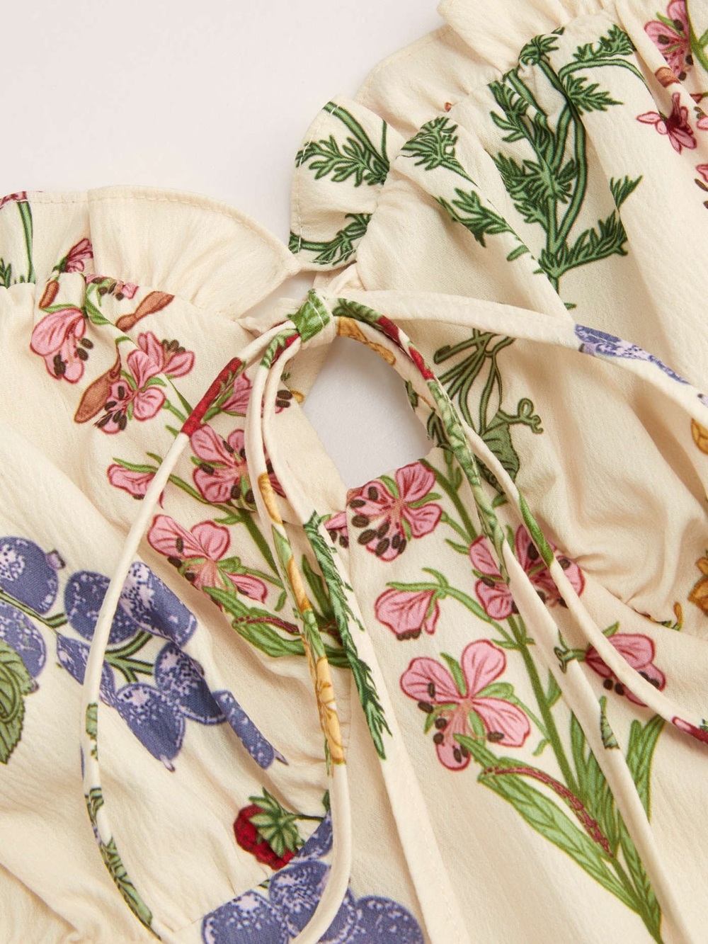 Cider Cream Floral & Strawberry Tiered Mini Dress Size Small (Sold out online!) - Picture 7 of 14